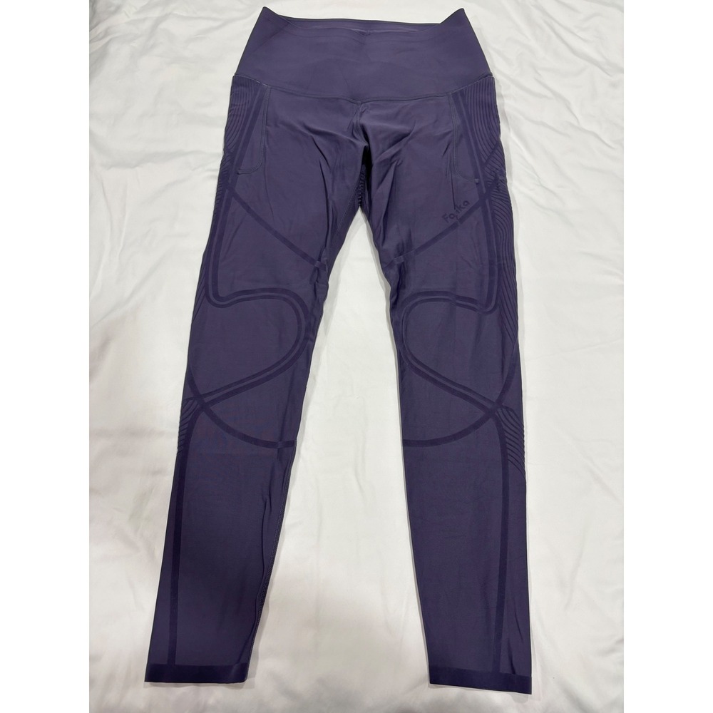 Fanka Body Sculpt 3-Pocketful Leggings Purple Size M/L High Waisted Compression - Picture 2 of 11